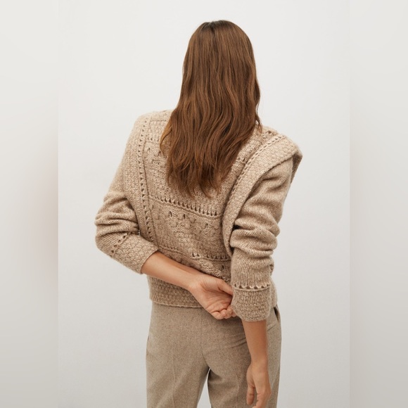 Mango Wool- blend Knit Sweater in Oatmeal Color - Picture 6 of 15